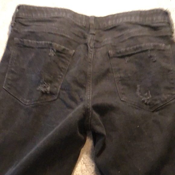 Arizona Jeans Sz 11/Black distressed Boyfriend/5 pockets/belt loops/straight leg - Picture 1 of 16